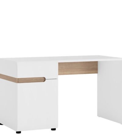 Chelsea Bedroom Desk/Dressing Table in White with a Truffle Oak Trim