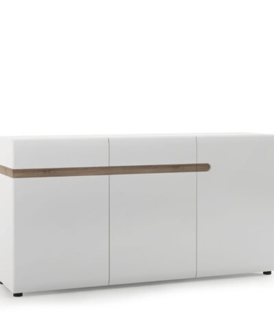Chelsea Living 2 Drawer 3 Door Sideboard in White with a Truffle Oak Trim