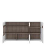 Chelsea Living 3 Door Glazed Sideboard in White with a Truffle Oak Trim