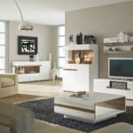 Chelsea Living 3 Door Glazed Sideboard in White with a Truffle Oak Trim