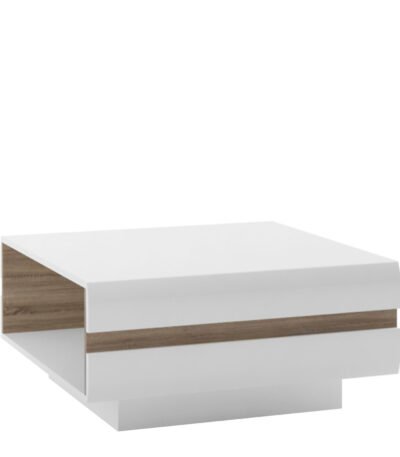 Chelsea Living Small Designer Coffee Table in White with a Truffle Oak Trim