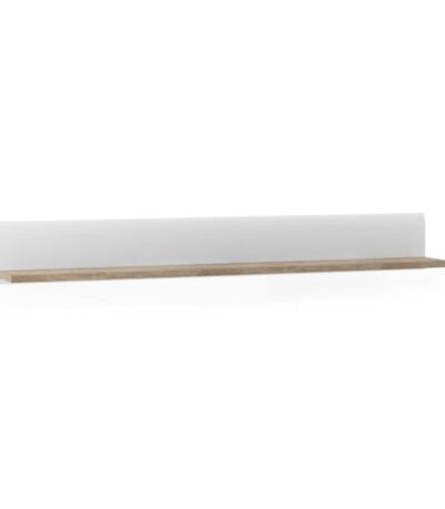 Chelsea Living Wall Shelf in White with a Truffle Oak Trim