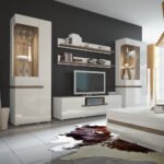 Chelsea Living Wide TV Unit in White with a Truffle Oak Trim