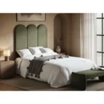 Cirrus Headboard Panels Khaki Green Velvet