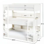 Clara Triple High Bunk Bed White