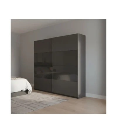 Clarisse Sliding Wardrobe Black and Grey