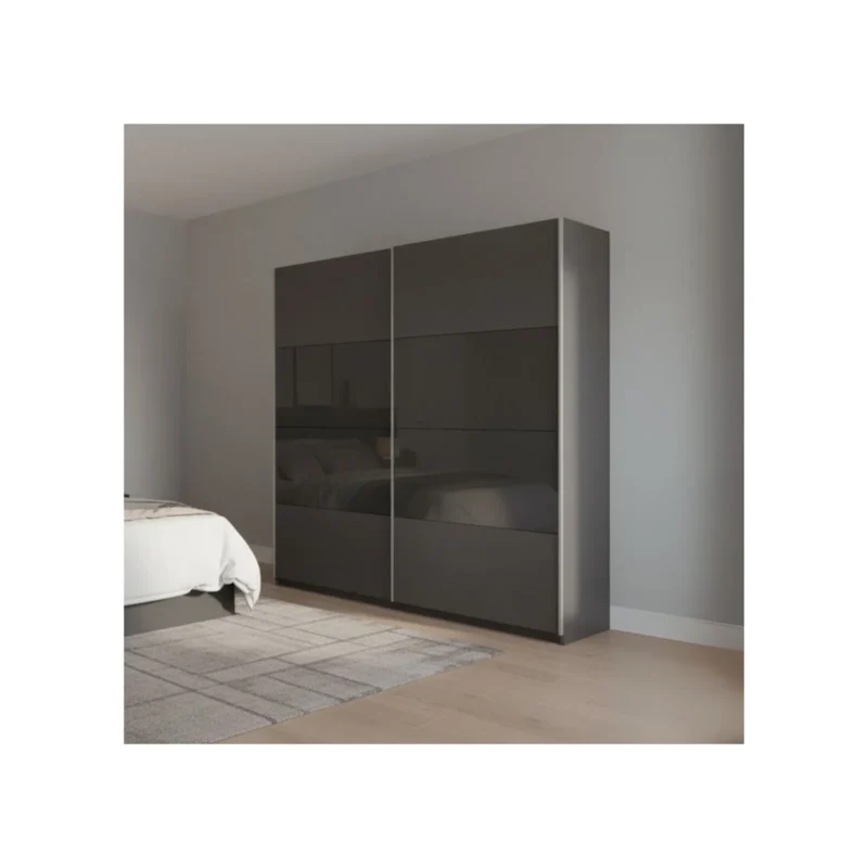 Clarisse Sliding Wardrobe Black and Grey