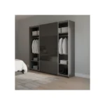 Clarisse Sliding Wardrobe Black and Grey