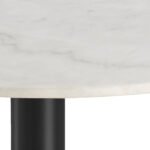 Corby Round Dining Table with White Polished Marble Top & Black Base includes 4 Batilda Dining Chairs
