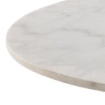 Corby Round Dining Table with White Polished Marble Top & Black Base includes 4 Brooke Dining Chairs with Arm Rest