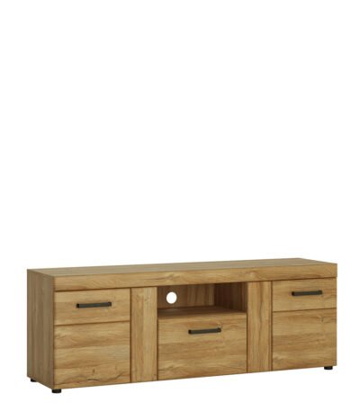 Cortina 2 Door 1 Drawer Tall TV Cabinet in Grandson Oak