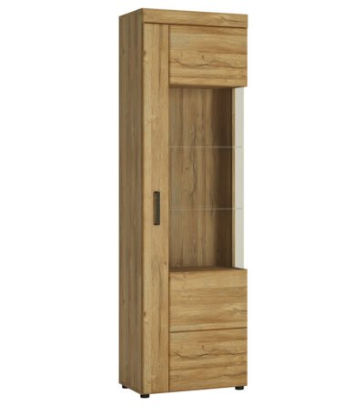 Cortina Tall Glazed Display Cabinet (RH) in Grandson Oak