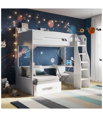 Cosmic Futon High Sleeper White - Black