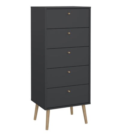 Cumbria Chest 5 Drawers Dark Grey