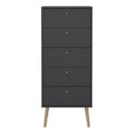 Cumbria Chest 5 Drawers Dark Grey