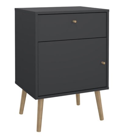 Cumbria Nightstand 1 Door + 1 Drawer Dark Grey
