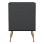 Cumbria Nightstand 1 Door + 1 Drawer Dark Grey