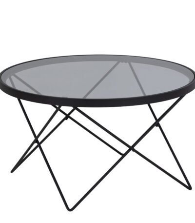 Cuxton Black Coffee Table with Smoked Glass Top
