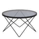 Cuxton Black Coffee Table with Smoked Glass Top