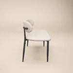 Cyra Set of 2 Dining Chairs with Curved Back Beige Chenille