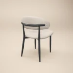 Cyra Set of 2 Dining Chairs with Curved Back Beige Chenille