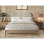 Dahlia Linen Pillowback Wooden Bed - Image 2
