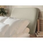 Dahlia Linen Pillowback Wooden Bed - Image 3