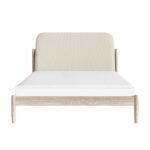 Dahlia Linen Pillowback Wooden Bed - Image 4