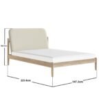 Dahlia Linen Pillowback Wooden Bed - Image 6