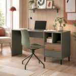 Darwin Desk 2 Drawer in Green/Oak
