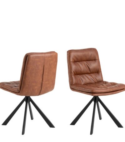 Dean Brandy PU Swivel Dining Chair Set of 2