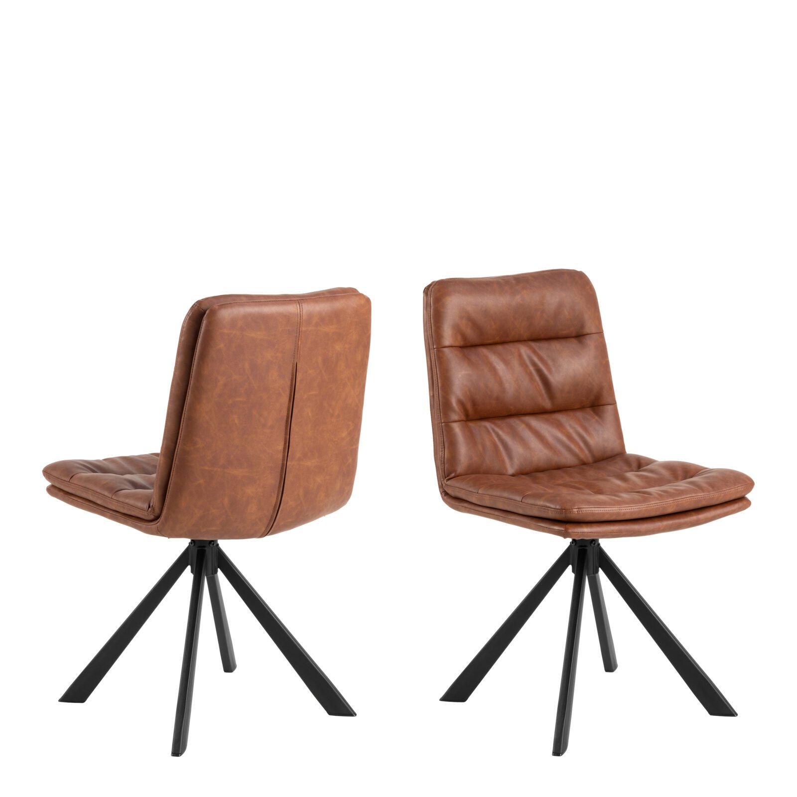 Dean Brandy PU Swivel Dining Chair Set of 2 Dean Brandy PU Swivel Dining Chair Set of 2