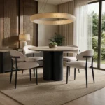 Deko & Cyra Round Dining Table Set with 4 Chairs