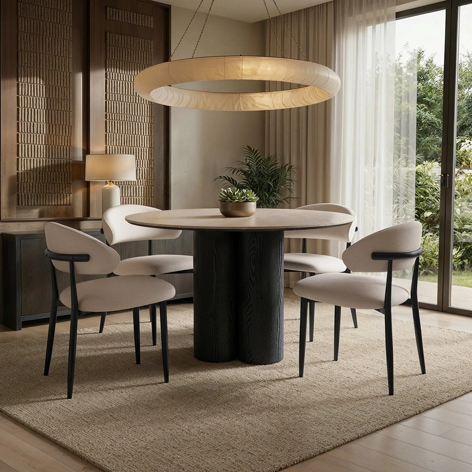 Deko & Cyra Round Dining Table Set with 4 Chairs Deko & Cyra Round Dining Table Set with 4 Chairs