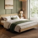 Demi Wooden Floating Bed Frame with Headboard Storage Oak