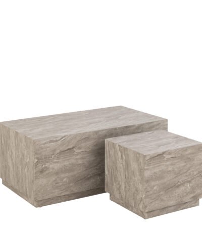 Dice Coffee Table Set in Grey Marble