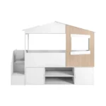Dreamland House Staircase Midsleeper with Storage White and Oak