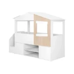 Dreamland House Staircase Midsleeper with Storage White and Oak
