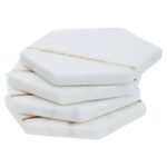 Easdale Set of 4 White Marble Coasters