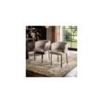 Ebony 4-6 Seater Extendable Dining Set with Elise Chairs Beige