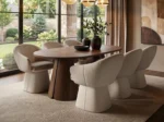 Ebony 4-6 Seater Extendable Dining Table with Upholstered Chairs