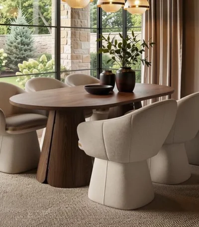 Ebony 4-6 Seater Extendable Dining Table with Upholstered Chairs
