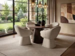 Ebony 4-6 Seater Extendable Dining Table with Upholstered Chairs