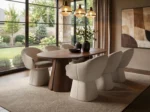 Ebony 4-6 Seater Extendable Dining Table with Upholstered Chairs
