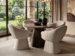 Ebony 4-6 Seater Extendable Dining Table with Upholstered Chairs