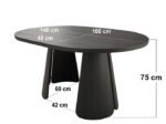 Ebony Black Extendable Dining Set with Beige Sylvia Chairs - Image 10