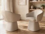Ebony Black Extendable Dining Set with Beige Sylvia Chairs - Image 7