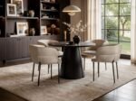 Ebony Black Extendable Dining Table with Elise Chairs - Image 3