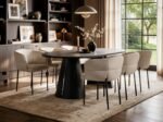 Ebony Black Extendable Dining Table with Elise Chairs - Image 4