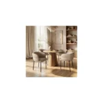 Ebony & Elise Extendable Dining Set with Curved Back Chairs